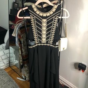 BCBG cut out embroidered dress